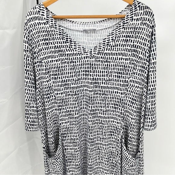 Habitat Clothes To Live In Travel Dress Size XXL Vneck Patterned Pockets Comfort - Picture 2 of 11